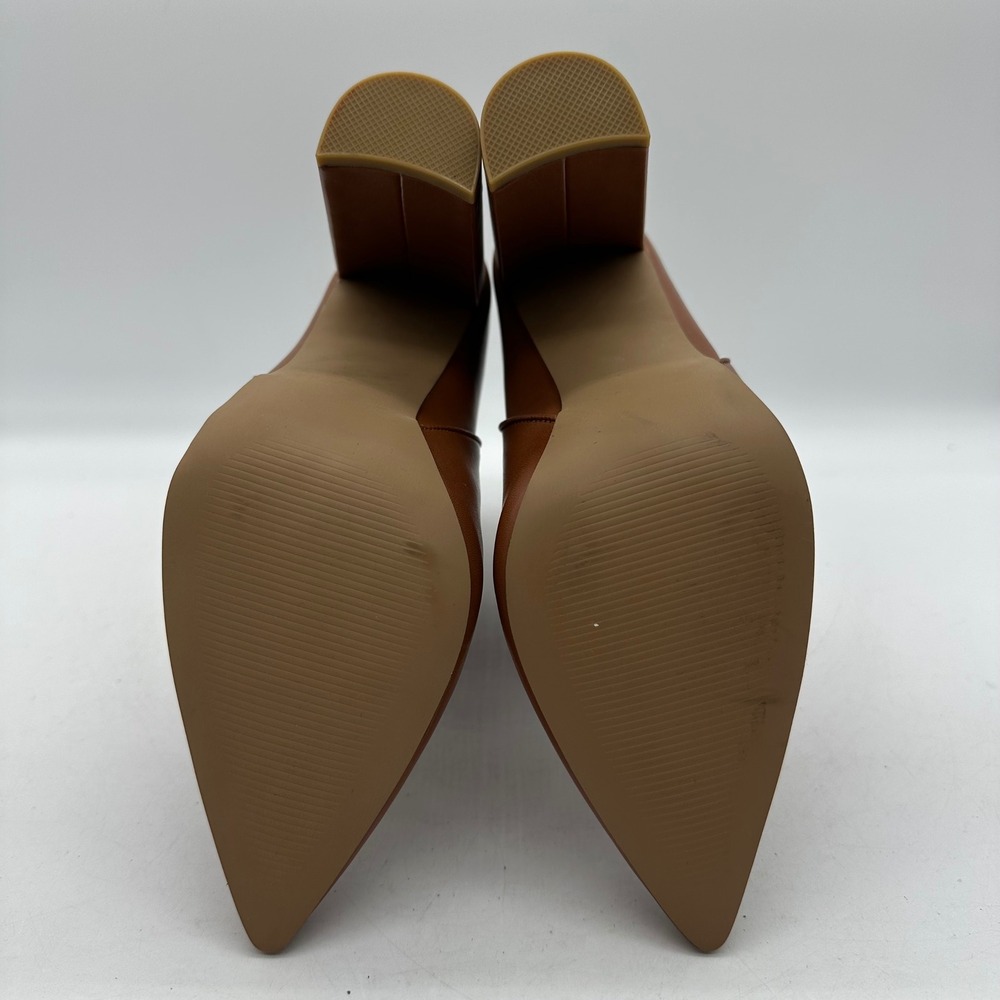 Steve Madden Womens 10 Trista TRIS02S1 Cognac Leather Ankle Block Heel Boots - Picture 6 of 12